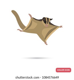 Flying Squirel Clor Flat Icon For Web And Mobile Design