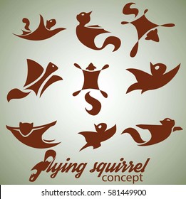 flying squirrel design concept set