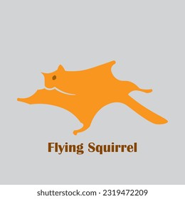 Flying squirrel logo with orange color