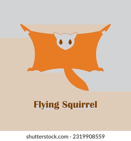 Flying squirrel logo with orange color