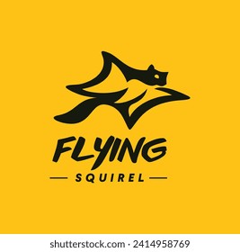 Flying squirrel logo for your creative business, shop or website