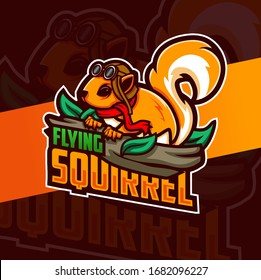 flying squirrel mascot logo design