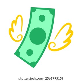 flying stack of money, money spending, cashless society concept, money simple, dollar money