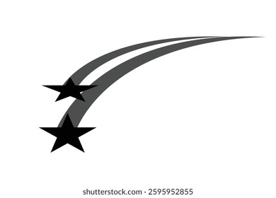  flying star, cometn fireworks. Vector illustration.