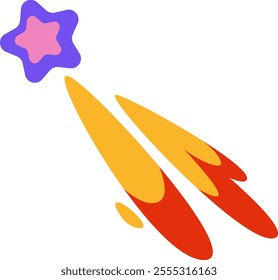 Flying Star In Cosmos Vector Illustration