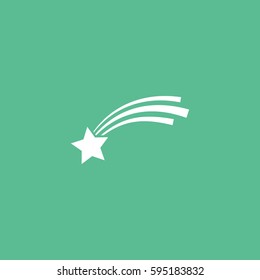 Flying Star Flat Icon On Green Background