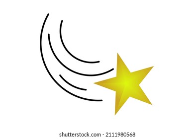 flying star. fun icon. simple and minimalis