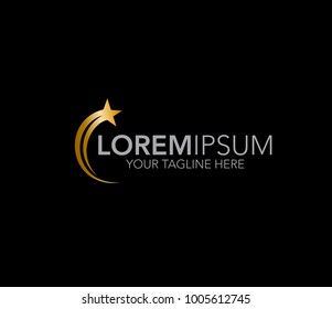 Flying star icon. star logo template. gold star illustration
