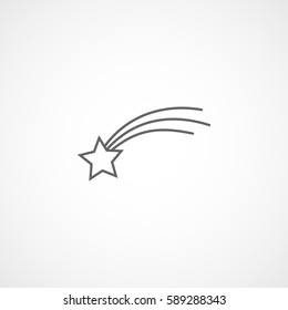 Flying Star Line Icon On White Background