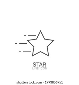 Flying star outline vector icon. Editable stroke Premium star icon or logo