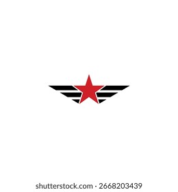 Estrella voladora con dos alas, icono de Vector para la Plantilla de la organización