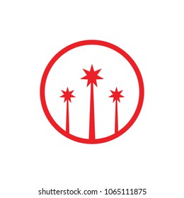 flying stars in circle logo vector