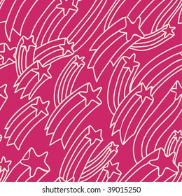 Flying stars. Colorful seamless pattern