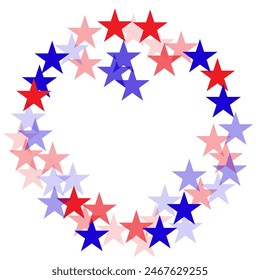  Flying stars confetti american symbols. Independence day holiday abstraction. Web banner template for USA Independence day or Memorial Day