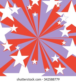 Flying stars. Pop-art comic background