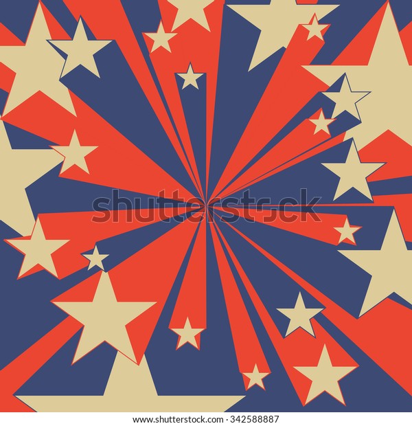 Flying Stars Popart Comic Background Stock Vector Royalty Free