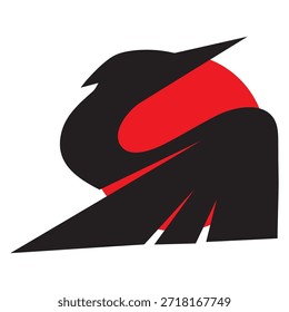 Diseño de Vector de icono de logotipo de cigüeña voladora