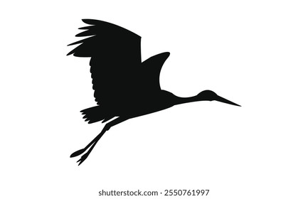 Design De Silhueta De Cegonha Voadora E Ilustração De Vetor. 