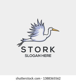 FLYING STORK VECTOR LOGO CONCEPT