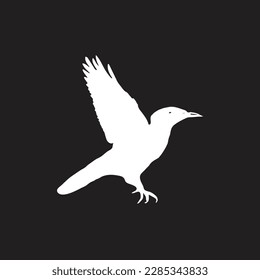 a flying stork wild bird vector silhouette illustration