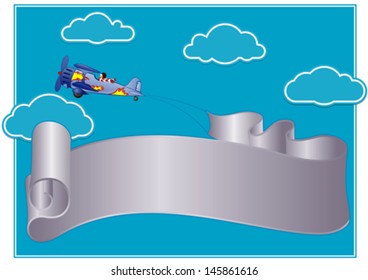 flying streamer or poster in the sky