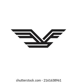flying striped eagle logo vector