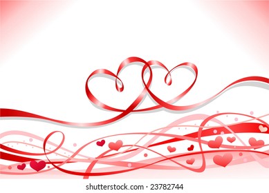 flying stripes shaped with two heart
