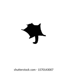 Flying Sugar Glider Silhouette Vector