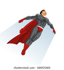 Flying superhero. Vector