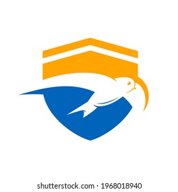 flying swallow animal logo design