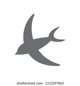 Flying swallow bird icon. Vector