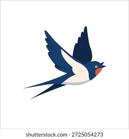 Signo de resorte de Ilustración vectorial minimalista de aves golondrinas voladoras ideal para logotipos, impresiones y proyectos de diseño
