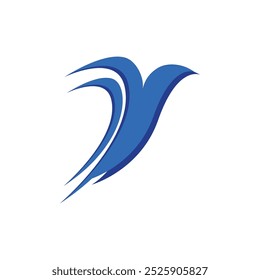 Flying swallow bird vector icon, for swallow nest template