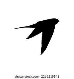 Flying of the Swallows, Martins, and Saw wings, or Hirundinidae Bird Silhouette for Logo, Pictogram, Website, Art Illustration or Graphic Design Element. Vector Illustration