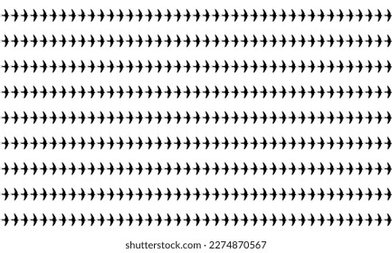 Flying Swallows, Martins, Saw Wings, or Hirundinidae Bird Silhouette for Motifs Pattern. Animal Print Series for Decoration, Ornate, Background, Wallpaper, Fashion, Website, or Graphic Design Element