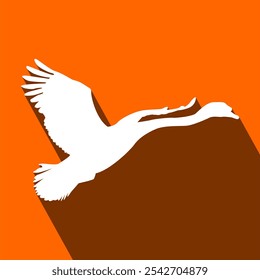 Flying Swan or Goose or Duck Silhouette Vector Illustration. Simple Silhouette for Wallpaper, Backgrounds, and Icons, Isolated and Editable EPS