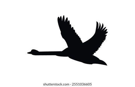 Design De Silhueta De Cisne Voador E Ilustração De Vetor. 