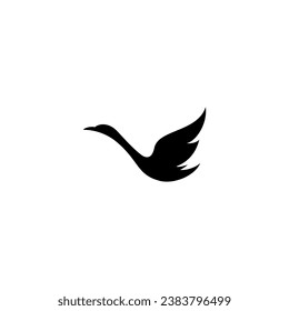 flying swan vector illustration for icon, symbol or logo. swan template logo