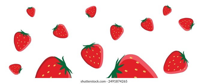 Flying swirl wave of Strawberry isolated on transparent background