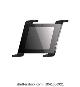 The flying tablet on a white background. Vector illustration.