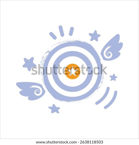 Flying target. Pictogram. Iconic illustration for banner, ppt, poster, and art work.
