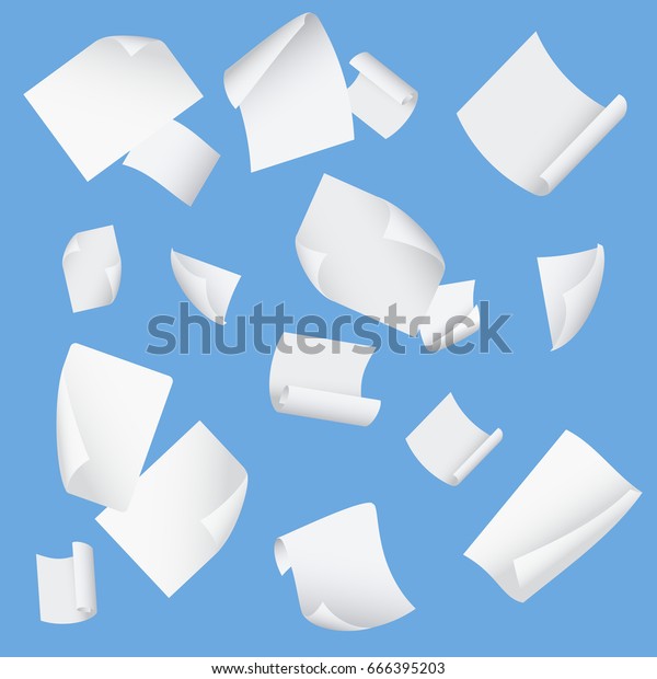 Flying Template Blank White Paper Set Stock Vector (Royalty Free ...