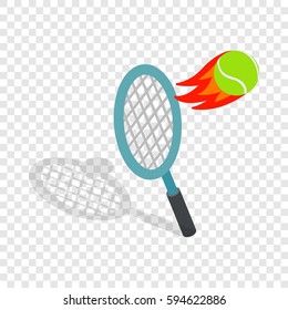 Flying tennis ball isometric icon 3d on a transparent background vector illustration