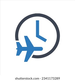 Flying Time Icon on white background