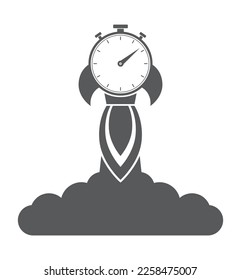 Flying timer stopwatch launch start up icon 