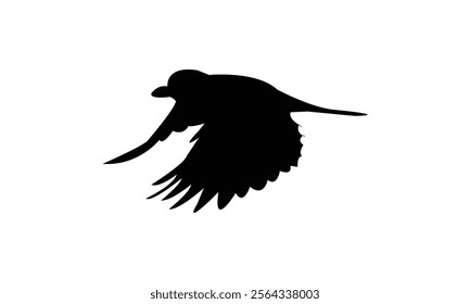 Flying Tit  Bird Silhouette Design  And Vector Illustration. 