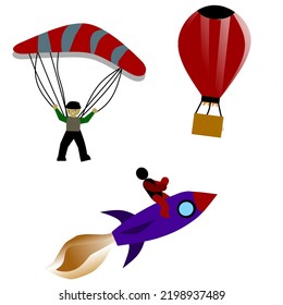 flying tool bundle vector illustration