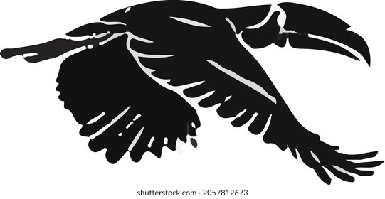 flying toucan cut out vector