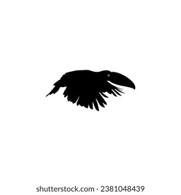 Flying Toucans. Toucans are Neotropical members of the near passerine bird family Ramphastidae. The Ramphastidae are most closely related to the American barbets, Bird Silhouette. Vector Illustration