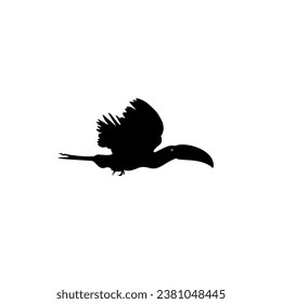 Flying Toucans. Toucans are Neotropical members of the near passerine bird family Ramphastidae. The Ramphastidae are most closely related to the American barbets, Bird Silhouette. Vector Illustration